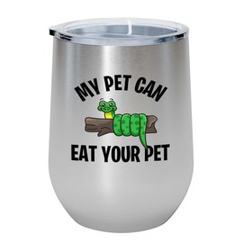 Snake Lovers Silver Edition Wine Tumbler 12oz - My pet can - Exotic Tropical Pet Reptiles Lizard Snake Turtle Geckos Tortoise Breeder Camouflage