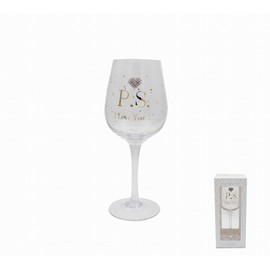 Lesser & Pavey Mad Dots P.S I Love You Glass, 8 x 8 x 22 cm