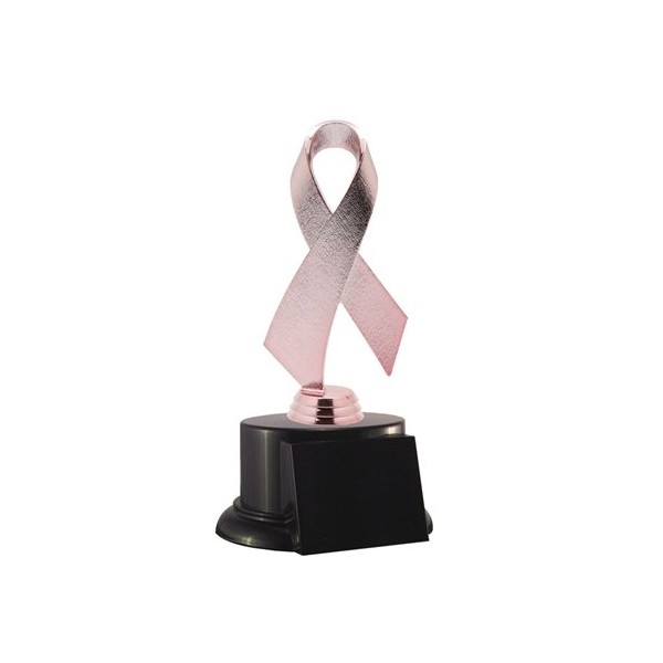 Pink Breast Cancer Awareness Trophy with 3 Lines of Custom Text