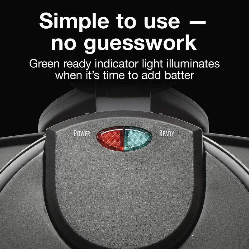 Proctor Silex Belgian Waffle Maker with Nonstick Plates, Single Flip,