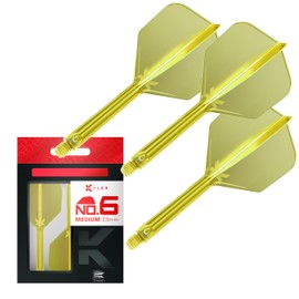 TARGET Darts K Flex Integrated Dart Flights and Shafts, No.6 Yellow (Medium) | Pack of 3 K-Flex - No6, Kflex All in One Moulded Dart Flight & Stem | Professional Dart Accessories