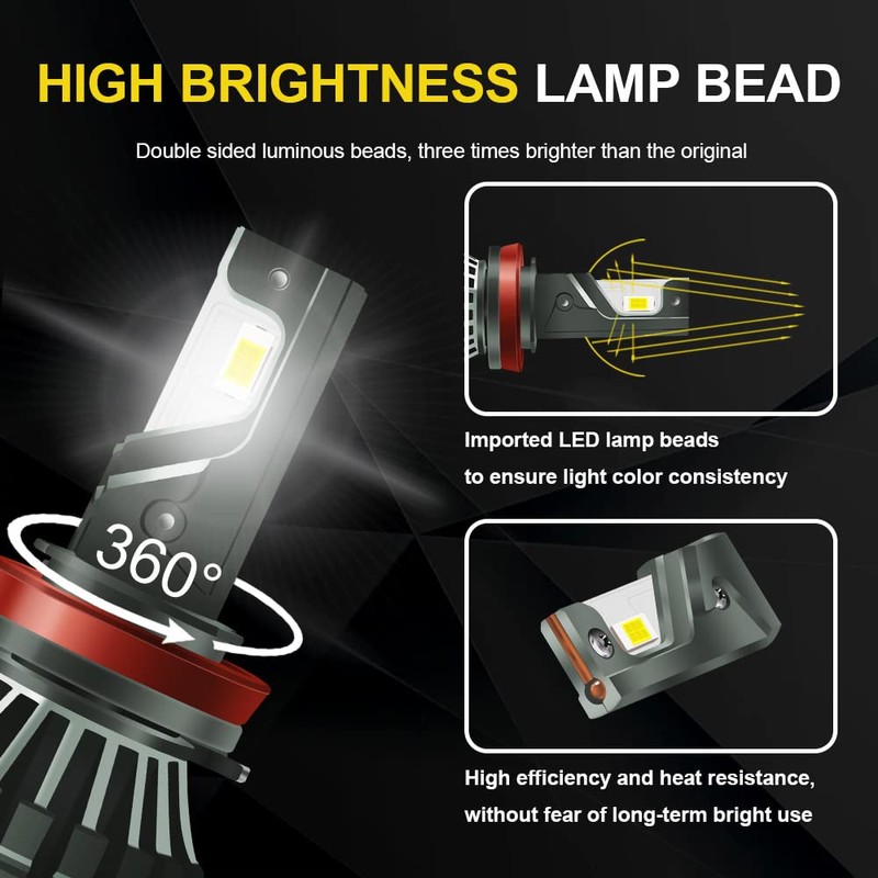 Chemini H8/H11 LED Headlight Bulb for Car High/Low Beam Headlight