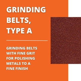 Fein Grinding Belts for Fine Finish Metal Polishing - Heavy Cotton Fabric, Full Resin Bond with Corundum, 220 Grit, Type A, 6 x 79", 10-Pack - 69903050000