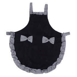 Cute Vintage Women Apron Bowknot Lace Decoration with Pocket for Kitchen Cooking SuppliesBlack