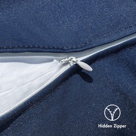 MIULEE Outdoor Waterproof Throw Pillow Covers Set of 2 Relax Decorative Outdoor Square Pillowcases for Chair Patio Garden Couch Tent Balcony Sofa Navy Blue 18x18 Inch