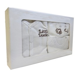 Blue Eyes Newborn Baby Gift Set 100% Natural Cotton First Equipment Unisex Clothing Gift Set Baby Equipment for Babies 0-4 Months 8 Pieces (Star Cream)