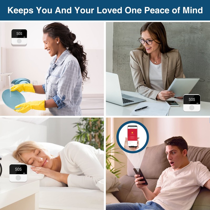 DAYTECH WiFi Smart Caregiver Pager Call Button for Seniors Wireless