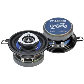 Peiying PY-AQ352C 3.5 Inch 60W 2-Way Car Coaxial Speakers Door/Shelf Pair Set
