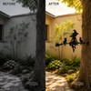 Iron Witch & Cat Garden Stake for Outdoor Decor –