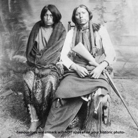 Comanche Chief Quanah Parker PHOTO Native American Indian Warrior and Wife 1888