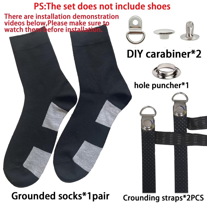 AddBili Grounding Socks & Grounding Straps (US, Numeric, 6.5, 9.5,