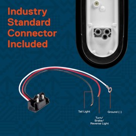 TRUE MODS 2pc 6" Red Oval LED Trailer Tail Light Kit [DOT FMVSS 108] [SAE STIP] [24 LED] [Grommet & Plug] [IP67 Waterproof] [Stop Turn Tail] Trailer Brake Lights for Boat Trailer RV Trucks