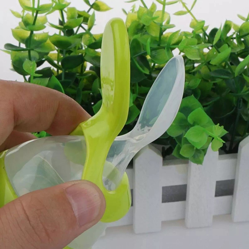 Cuchara De Silicon Dispensador De Alimento Para Bebes