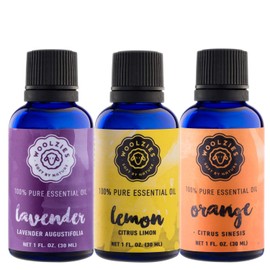 Woolzies Essential Oils Gift Set: Lavender, Lemon and Sweet Orange Kit | 100% Pure, Organic, Therapeutic Grade, Aromatherapy Essential Oils for Diffuser | Set of 3-1 oz Oils