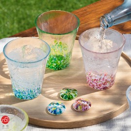 Aderia F-79858 Tsugaru Vidro Chopsticks Rest, 1.4 x 0.4 inches (3.5 x 1 cm), Fluttering Cherry Blossoms, Made in Japan