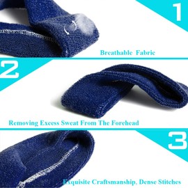 Men & Women Sweatband Headband Terry Cloth Moisture Wicking for Sports,Tennis,Gym,Work Out