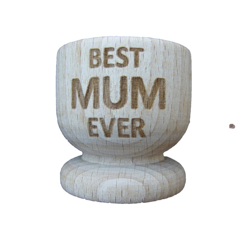 FastCraft BEST MUM EVER GREATEST WOODEN EGG CUP PRESENT IDEA