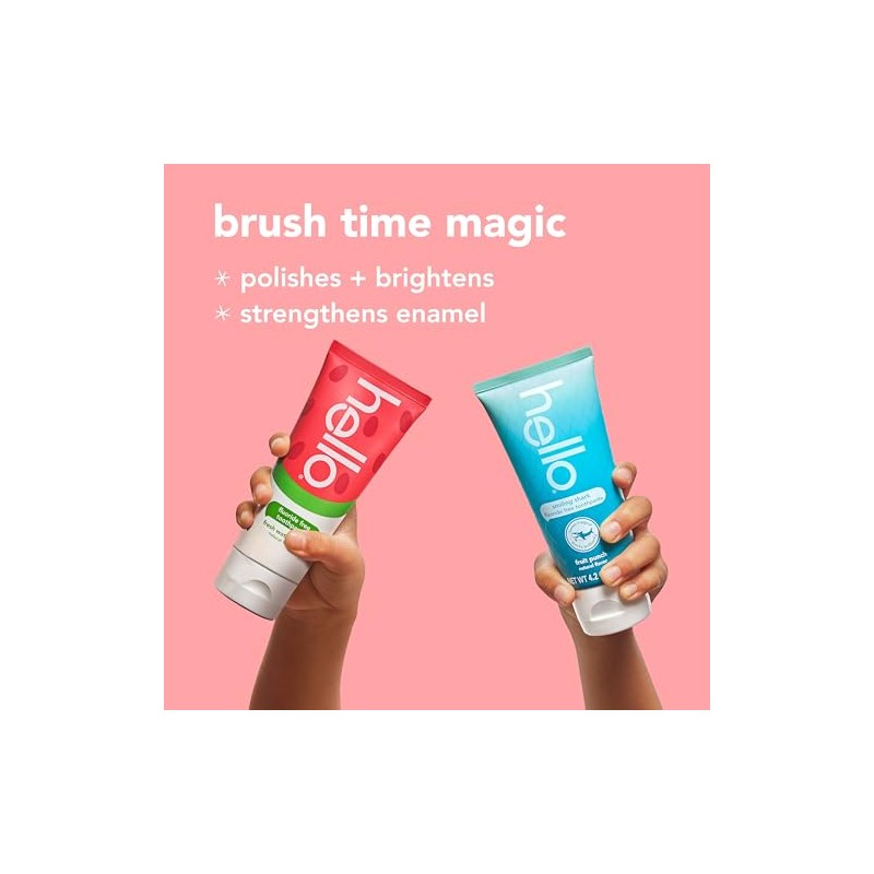 Hello Smiling Shark and Fresh Watermelon Fluoride Free Kids Toothpaste
