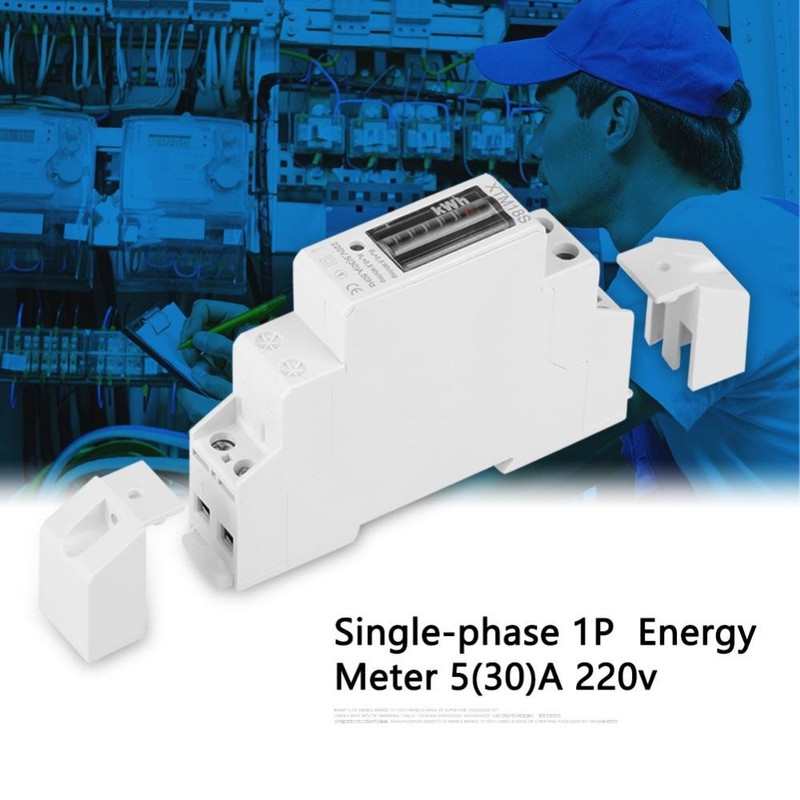KWh Meter, XTM18S Digital LCD Single-Phase Electric Meter, 1P DIN-Rail