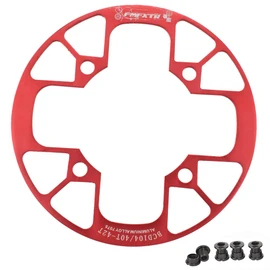 UPANBIKE Mountain Bike Chainring Guard Protector 104BCD Aluminum Alloy Chainring Cover Chainring Sprocket (Red, 40T-42T)