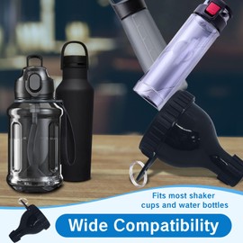 YAFIYGI Protein Powder Container to Go Funnel with Aluminium Alloy Mini Pocket Pill Box and Carabiner Clip Supplement Funnel with Cap for Water Bottle Pre Workout Gym Mini Travel Funnels Shaker Cup