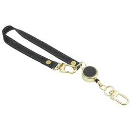 KOYOKOMA Reel Strap, Short Reel, Short Strap, Carabiner, Small Band, Lightweight, Keychain, Cord, Stretchable, Black