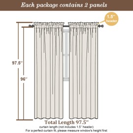 Chyhomenyc Sage Green Sheer Curtains 96 Inches Long 2 Panels, Light Filtering Green Curtains for Living Room, Soft Gentle Voile Rod Pocket Bedroom Window Drapes, 59Wx96L Inch, 2PCS