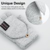 YSense Womens Winter Gloves, 2 Pack Warm Knitted Convertible Fingerless