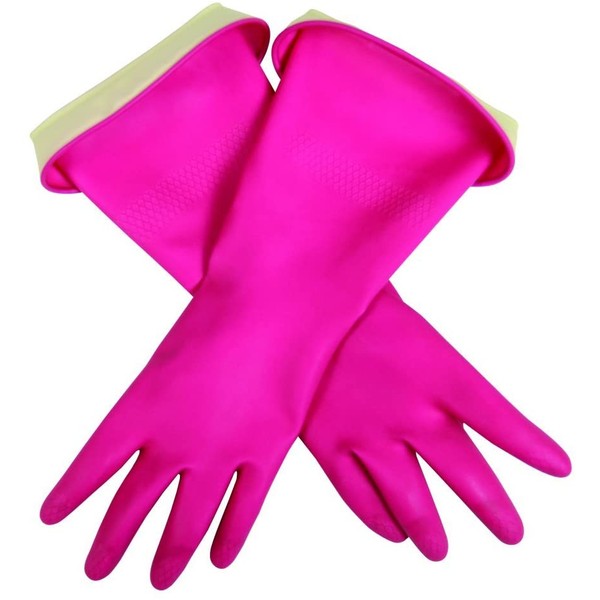 Casabella Premium Waterblock Cleaning Gloves, Small, Pink