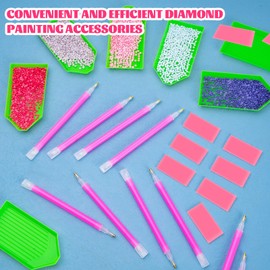 60PCS Diamond Art Painting Tools 5D Diamond Art Wax Accessories with 20 Drill Pen Grip Tray, Diamond Painting Kits for Kids Adults DIY Diamond Painting Crafts