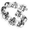 Cupimatch Mens Solid Stainless Steel Gothic Skull Bike Link Chain