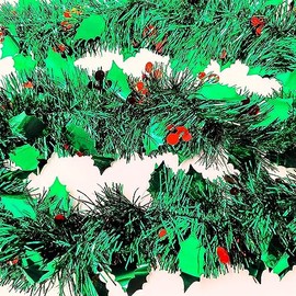 YLAB - 3 Strands of Holly Berry Tinsel - 2 Meters each Strand