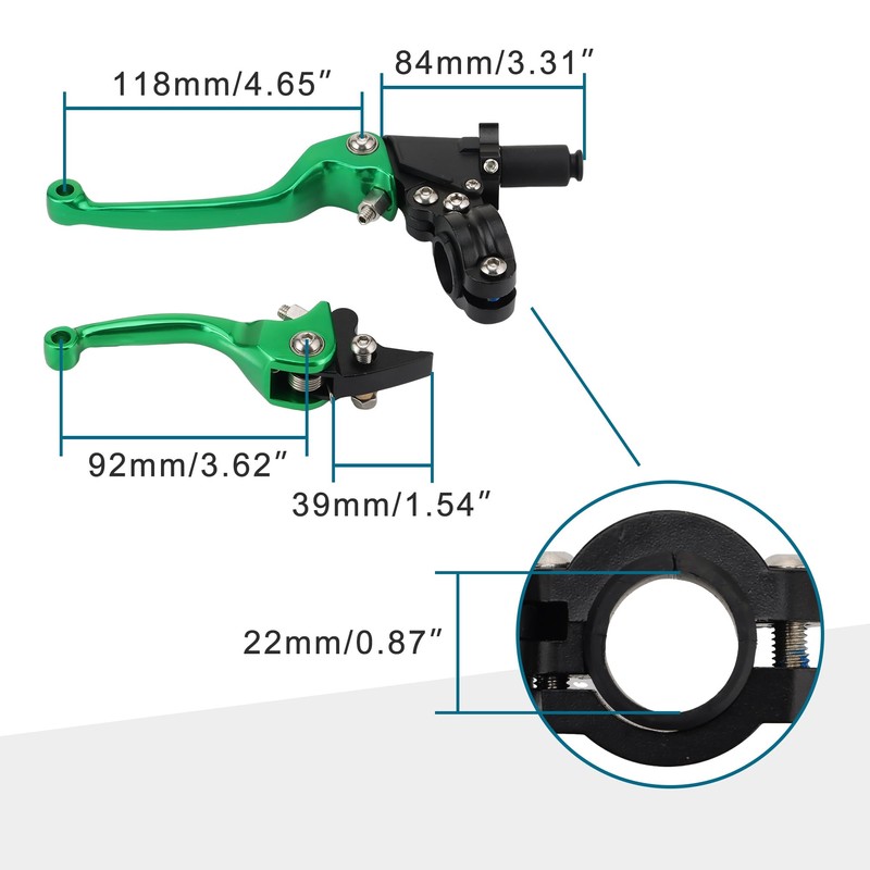 GOOFIT 22mm 1 Pair Green Motorcycle Universal ASV Anti Fall
