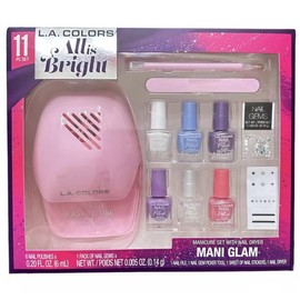 L.A. Colors All Is Bright 11pc Mamicure Set With Nail Dryer, Mani Glam