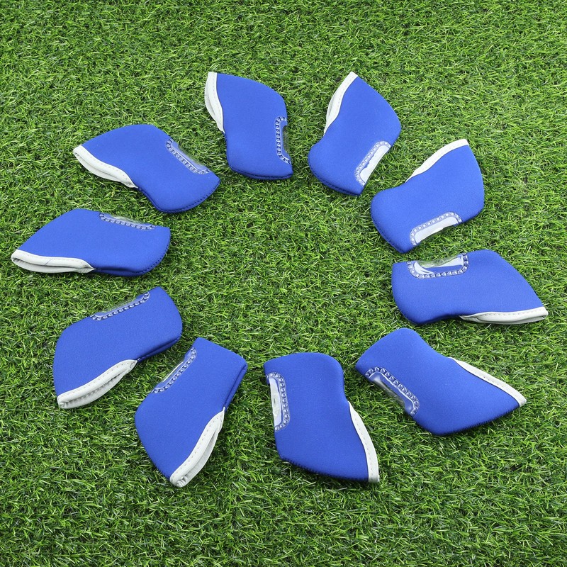 10pcs Golf Club Iron Head Cover Golf Iron Protector (Blue)