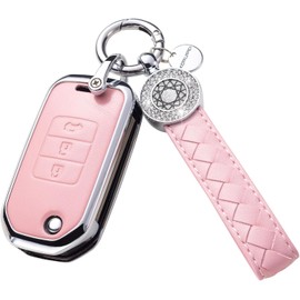 RUABIBAN Key Fob Cover Compatible with Honda (Pink)