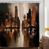 Black Brown Shower Curtain Masculine Dark Tan Bathroom Decor 72x72