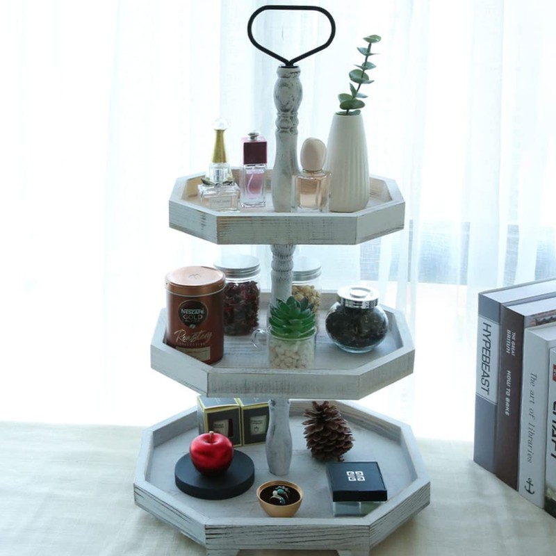 MRPAPA 3 Tiered Tray Stand - Large Farmhouse Kitchen Decor