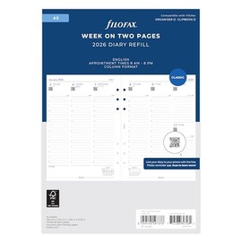 Filofax A5 Week on two pages column format English 2026 diary 26-68521