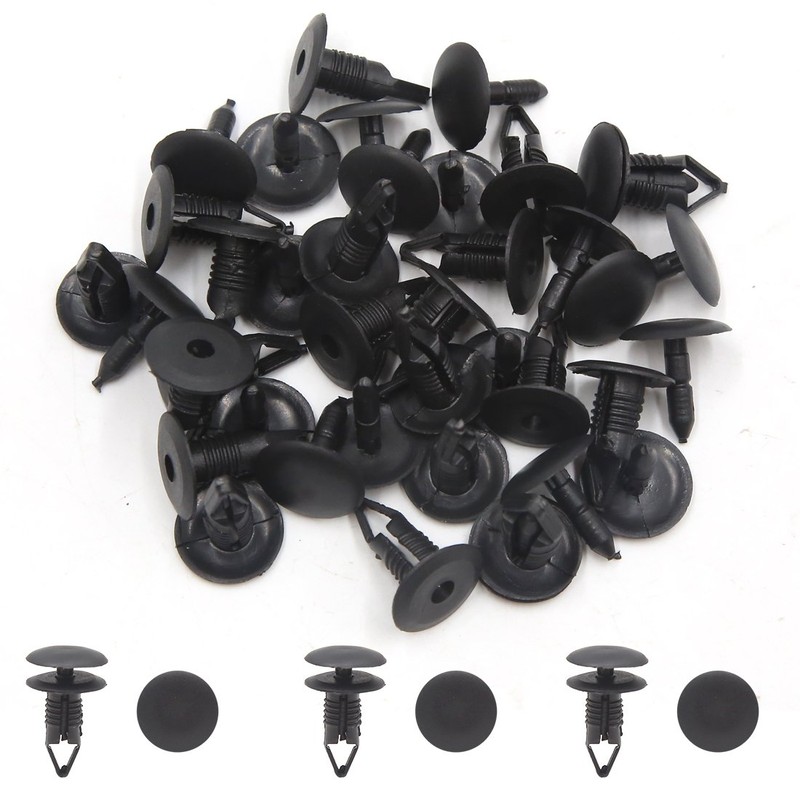 uxcell 20Pcs Black Car Plastic Rivets Weatherstrip Fender Fastener Clip