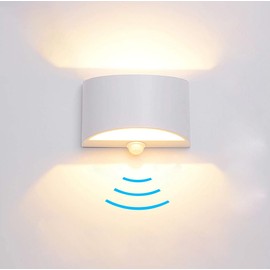 SERDEN LED Motion Sensor Light Indoor Wall Sconce, Motion Sensor Wall Light Indoor, Motion Sensor Sconce Indoor Wall, Aluminum Modern Wall Sconce for Living Room Hallway Stair 7W Warm White 3000K