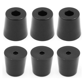 winova Black Anti-Slip Furniture Rubber Bumper Pads with Washers for Furniture Legs Floor Protectors Screws Sold Separately Set of 6 (D20 x 16 x H20mm)
