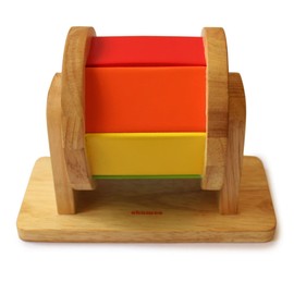 Shumee Wooden Montessori Rainbow Spinning Drum|Infant Tummy Time Toys |Rainbow Wooden Spinning Drum Toys, Baby Sensory Toys for Infant Babies, Boys & Girls | Montessori Toys for Babies 6+ Months