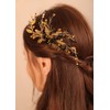Kercisbeauty Peine de pelo de cristal negro bohemio para novias