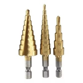 Veraly Brocas Escalonadas Conicas 3 Aleacion Nitruro De Titanio