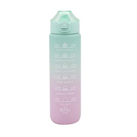 Hydration Water Bottle - Green Top, 1 Litre Graduated, BPA Free