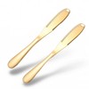 Q Qaangsd 2 gold-plated perforated cheese knives, butter knives, 3-in-1