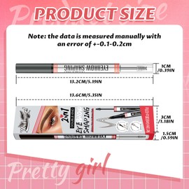 2in1 Augenbrauenstift mit Gel, Microblading pen & wasserfester brow pencil – ideal für lidschatten stift & haarklammern damen, mit 4 Gabelspitzen, 2-in-1 Brow Pen, 2025 Neu Microblading (03#Grau)