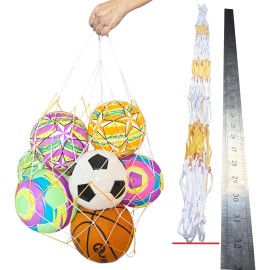 EDRLAITY Extra Large Ball Storage Mesh Bag Net for Kids Sports Basketball Football Holdin