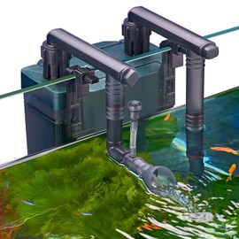 Berzfasa 180GPH Hand on Filter for Aquariums，20-40 Gallon，Silent Multi-Stage Filtration for Fish Tank，Or Ultra-Low Water Level Turtle Tank，Increase Water Flow and Oxygen Power Filter